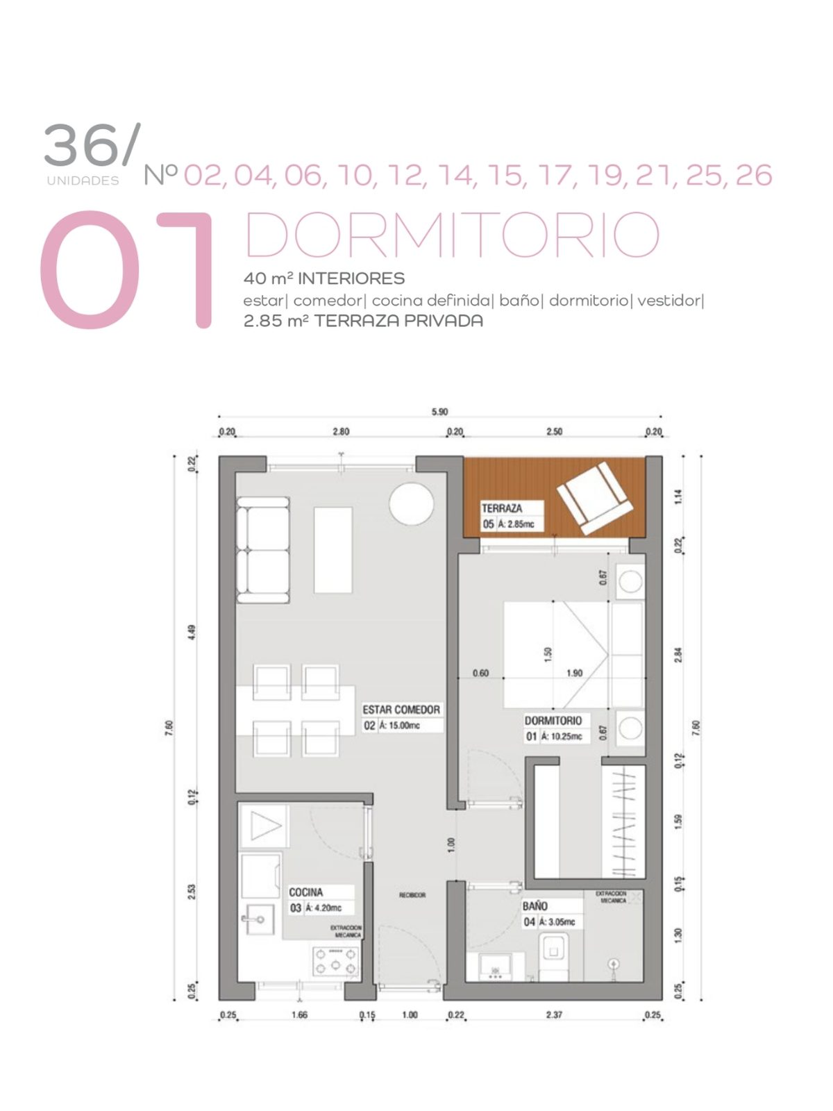 Betania IV, 1 dormitorio 40 m², imagen 3